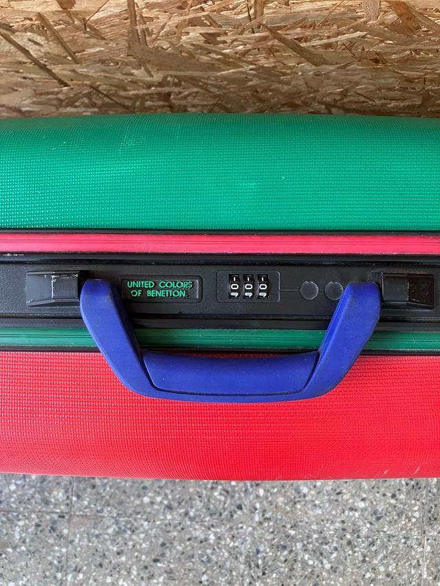 Maleta Benetton Vintage Verde y roja