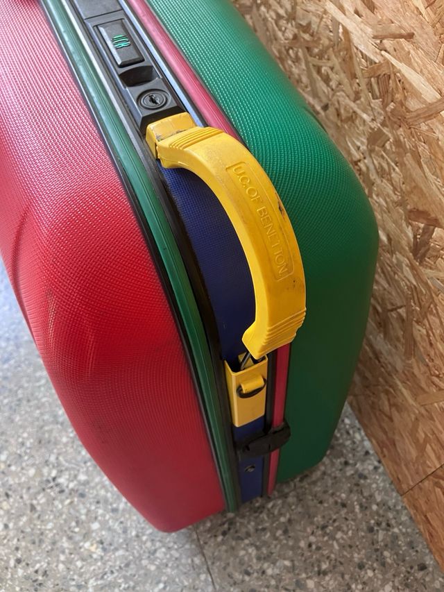 Maleta Benetton Vintage Verde y roja