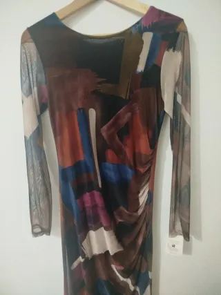 Vestido gasa estampado talla única