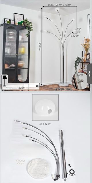 Lámpara de pie 5 luces