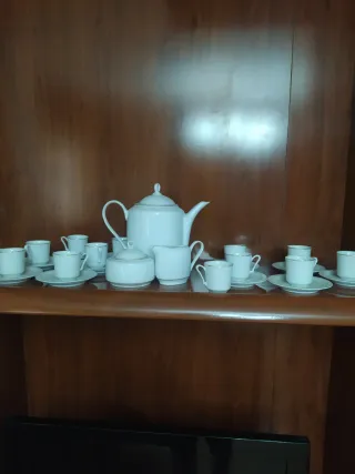 Juego de café porcelana azul y blanco