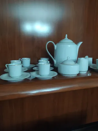 Juego de café porcelana azul y blanco