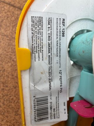 Bicicleta Peppa Pig 12 Azul y Rosa