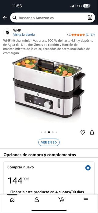 WMF Kitchenminis Vaporera 900W 4.3L