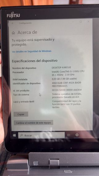 Portátil Fujitsu Plata