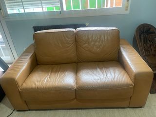 Divano in pelle marrone