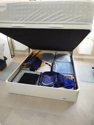 Canapé abatible Flex madera blanco 135x190