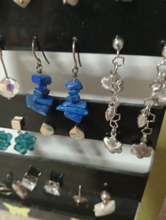 Pendientes de plata con piedras