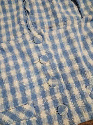 Conjunto Zara vichy azul y blanco