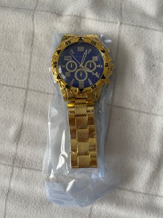 Reloj Geneva Dorado y Azul