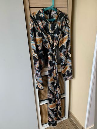 Vestido largo estampado paisley talla M