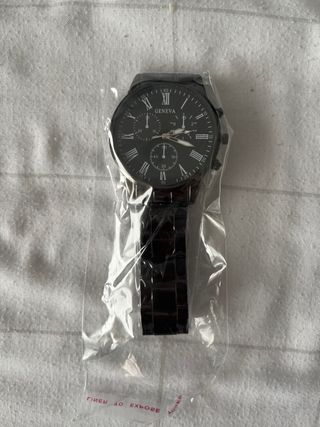 Reloj Geneva Negro y Plateado
