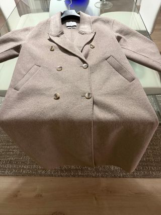 Abrigo lana beige/marrón nuevo