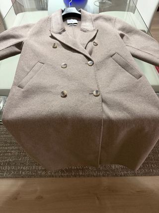 Abrigo lana beige/marrón nuevo