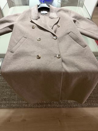 Abrigo lana beige/marrón nuevo