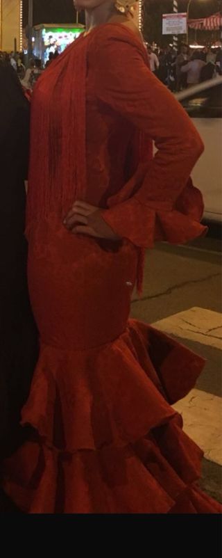 Vestido Flamenco Rojo con Flecos