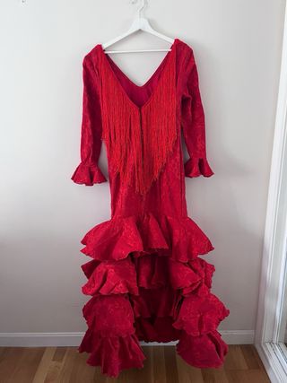 Vestido Flamenco Rojo con Flecos