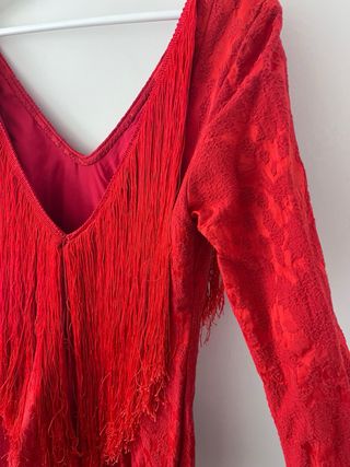 Vestido Flamenco Rojo con Flecos
