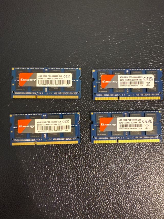 4x Kuesuny 4GB DDR3 1333MHz SODIMM RAM