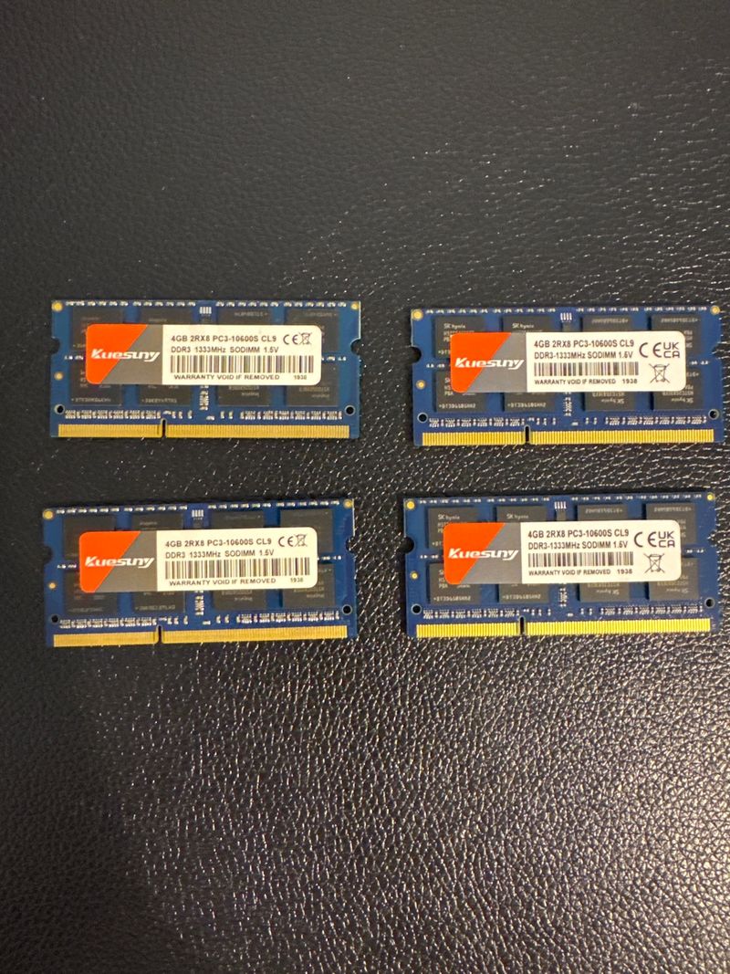4x Kuesuny 4GB DDR3 1333MHz SODIMM RAM
