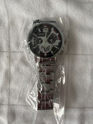 Reloj Geneva Negro y Plateado