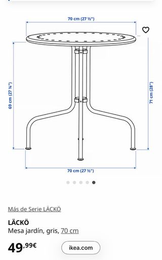 Mesa exterior hierro Ikea