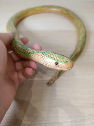 Dos serpientes de madera decorativas