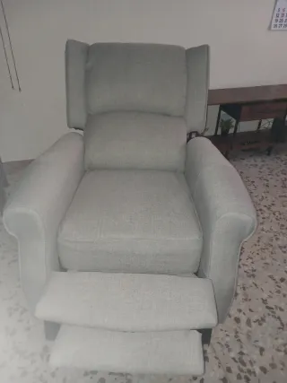 Sillón relax reclinable tela gris