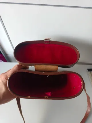 Funda cuero antigua para prismáticos