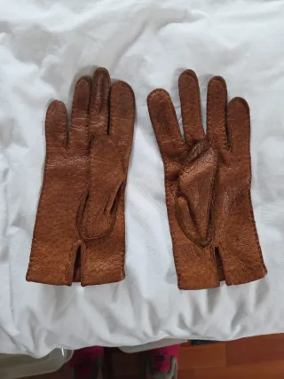 Guantes de cuero mujer marrones