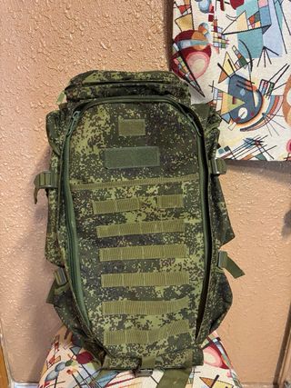 Mochila Caza Verde Militar con rifle