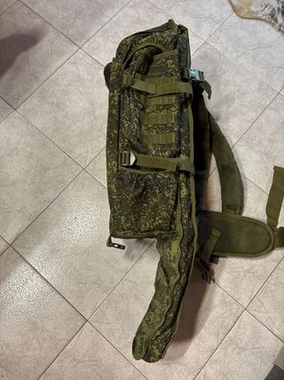 Mochila Caza Verde Militar con rifle