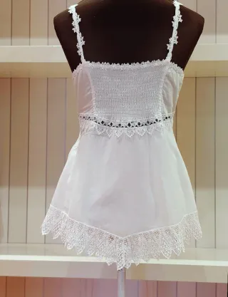 Top Charo Ruiz Encaje Blanco