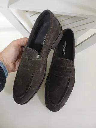 Mocassini scamosciati marrone uomo