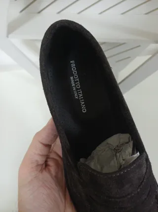 Mocassini scamosciati marrone uomo