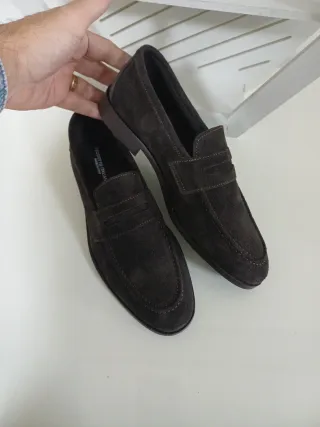 Mocassini scamosciati marrone uomo