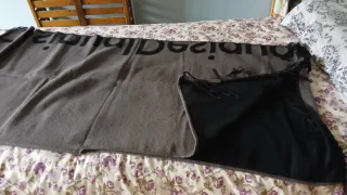 Poncho Desigual Maxi Negro y Marrón