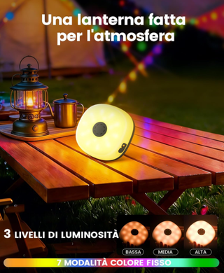 Catena LED Campeggio 10m 130 LED Solare/USB