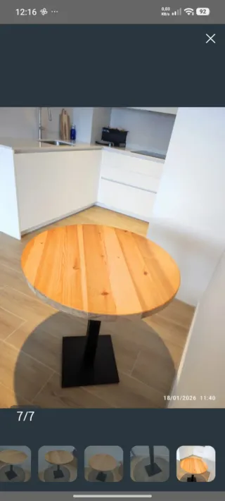 Mesa redonda madera y metal