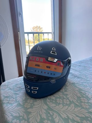 Casco Moto MT Jarama Talla L Azul Mate