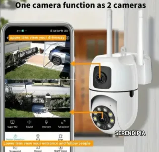 4 CÁMARAS DE VIGILANCIA Y SEGURIDAD DOBLE LENTE.