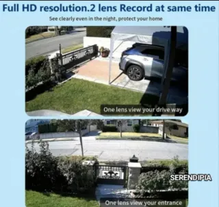 4 CÁMARAS DE VIGILANCIA Y SEGURIDAD DOBLE LENTE.