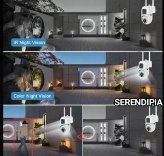 4 CÁMARAS DE VIGILANCIA Y SEGURIDAD DOBLE LENTE.