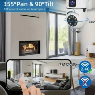 4 CÁMARAS DE VIGILANCIA Y SEGURIDAD DOBLE LENTE.