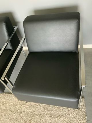 2 Sillones Auxiliares Polipiel Negro.