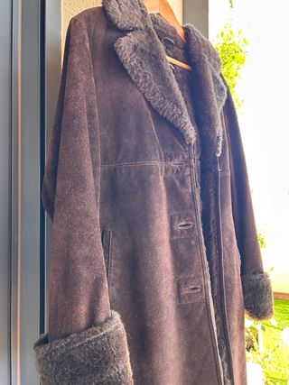 Abrigo Zara Basic ante y pelo marrón