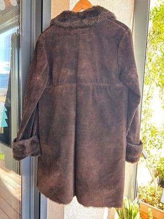 Abrigo Zara Basic ante y pelo marrón