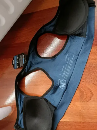 Top deportivo azul con cremallera TALLA S