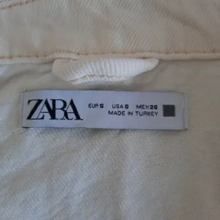 Chaqueta Zara tejana flecos blanca Talla S