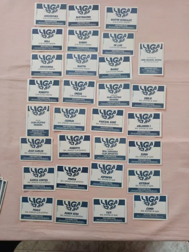 170 CROMOS DIFERENTES LIGA ESTE 1987-88 SIN PEGAR